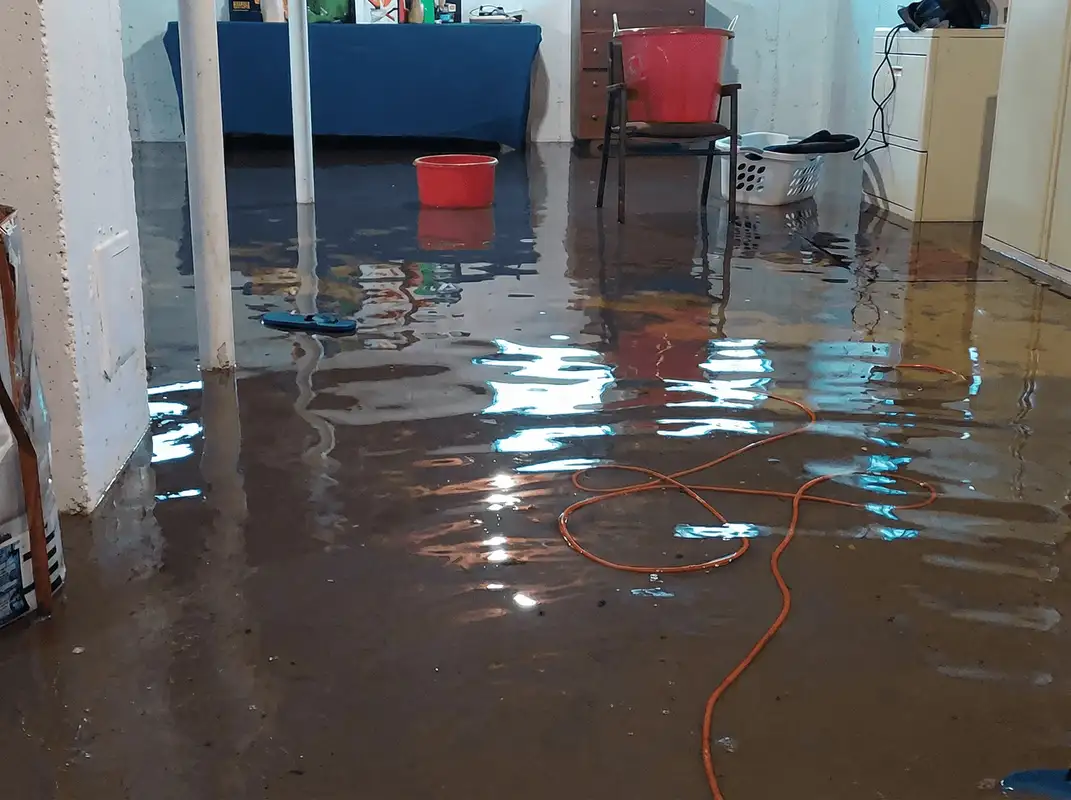 Basement with boiler, cabinets and washing machine completely flooded in Norfolk, VA