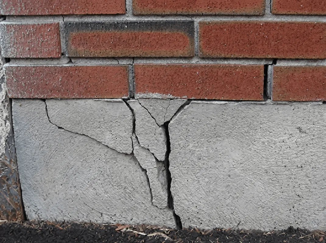 Concrete foundation with serious structural damage in Norfolk, VA