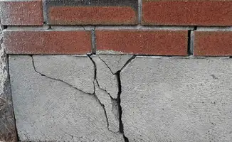 Concrete foundation with serious structural damage in Norfolk, VA
